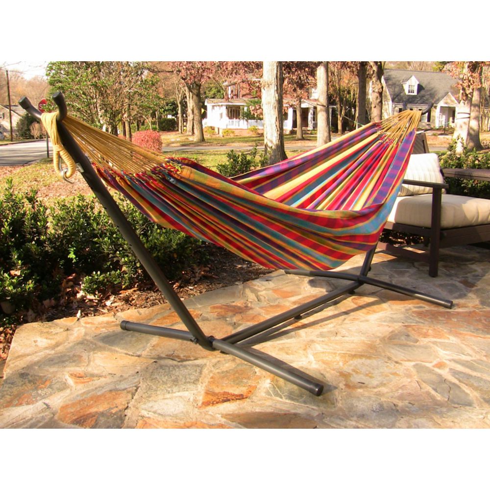 Vivere 8 ft. Combo Steel Stand with Double Hammock | The ...