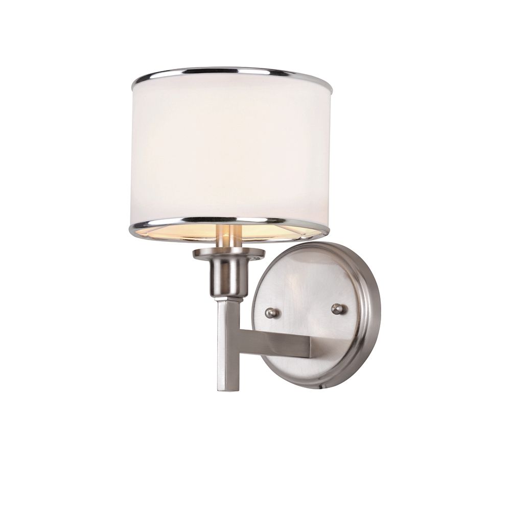Hampton Bay Nickel and Linen Wall Sconce The Home Depot Canada