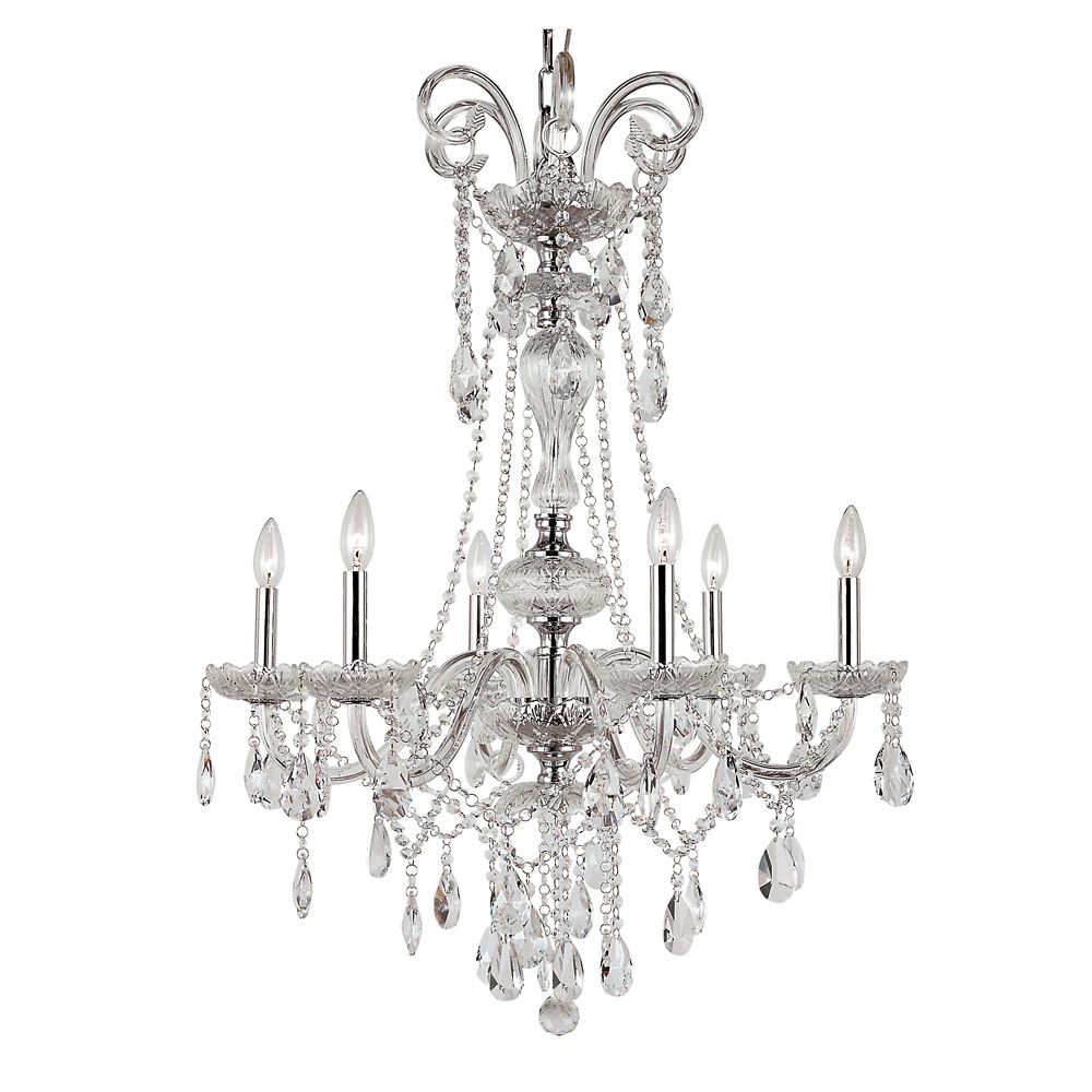 Hampton Bay Crystal King Crown 6 Light Chandelier The Home Depot Canada