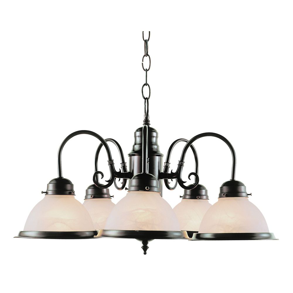 Hampton Bay Bronze 5 Down Kitchen Chandelier The Home Depot Canada