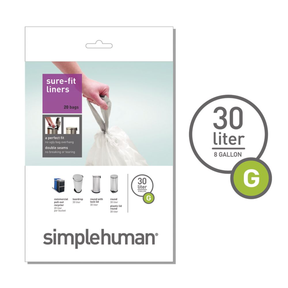 Simplehuman Trash Can Liner G 30L (20-Pack) | The Home Depot Canada