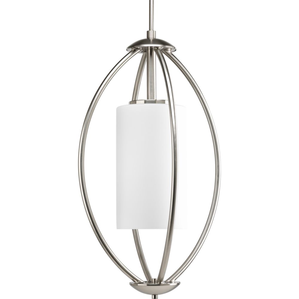 Progress Lighting Calven Collection Brushed Nickel 2 Light Foyer Pendant Brushed Nickel 2 Light Foyer Pendant