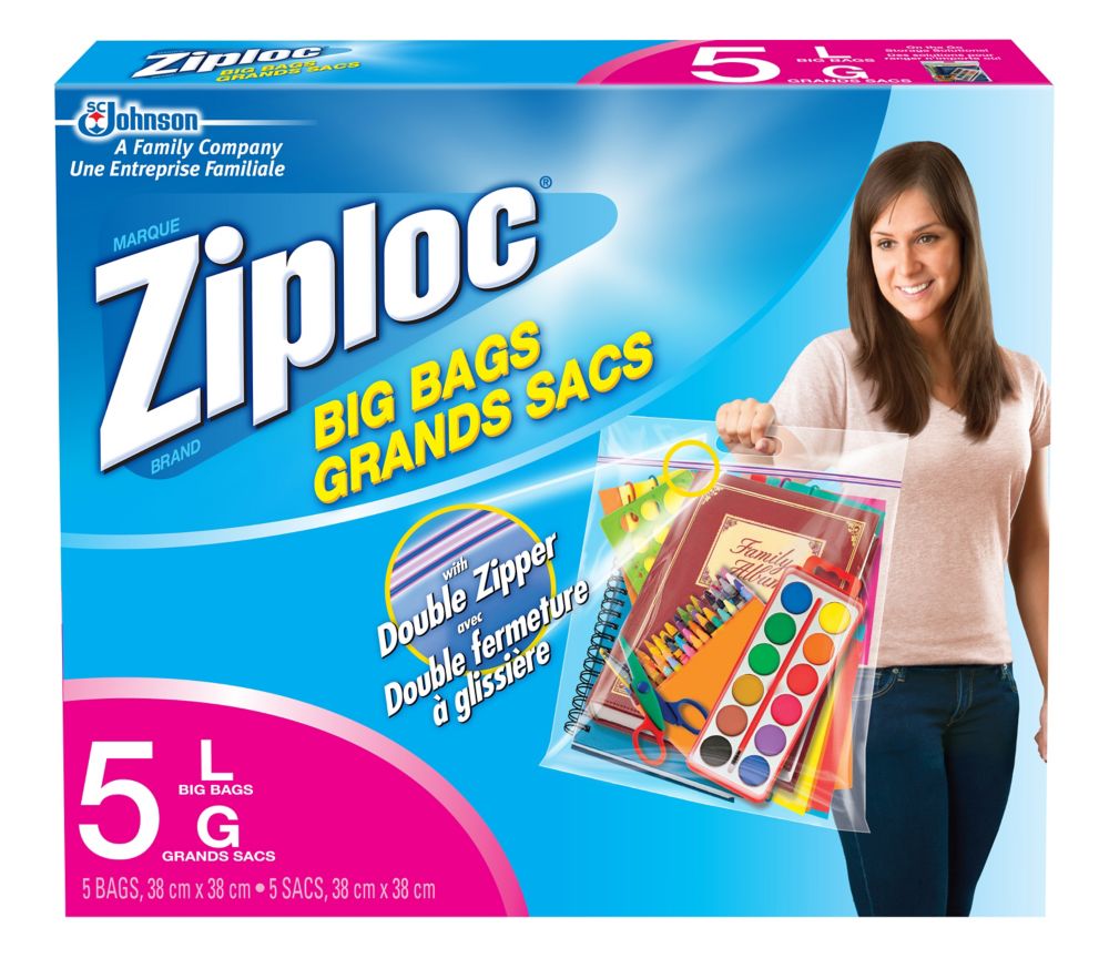 Ziploc Paq. de 5 grands sacs Ziploc grand Home Depot Canada