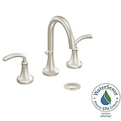Icon Widespread (8-inch) 2-Handle High Arc Bathroom Faucet in Brushed Nickel with Lever Handles