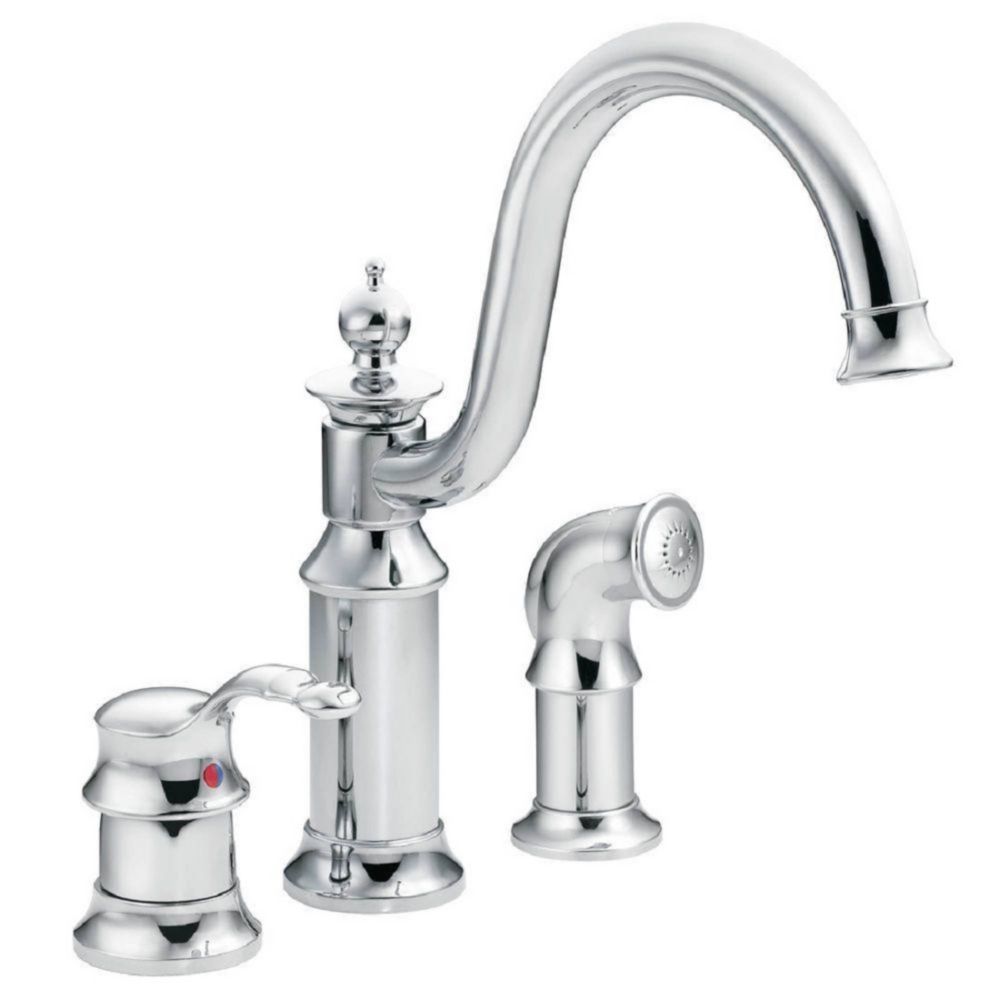 Waterhill Single Handle High Arc Kitchen Faucet With Side Spray In