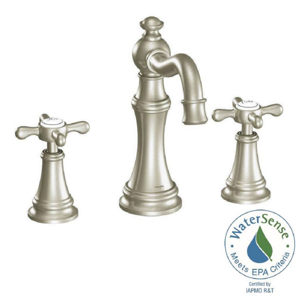 MOEN Weymouth 8inch Widespread 2Handle HighArc Bathroom Faucet Trim Kit in Brushed Nick