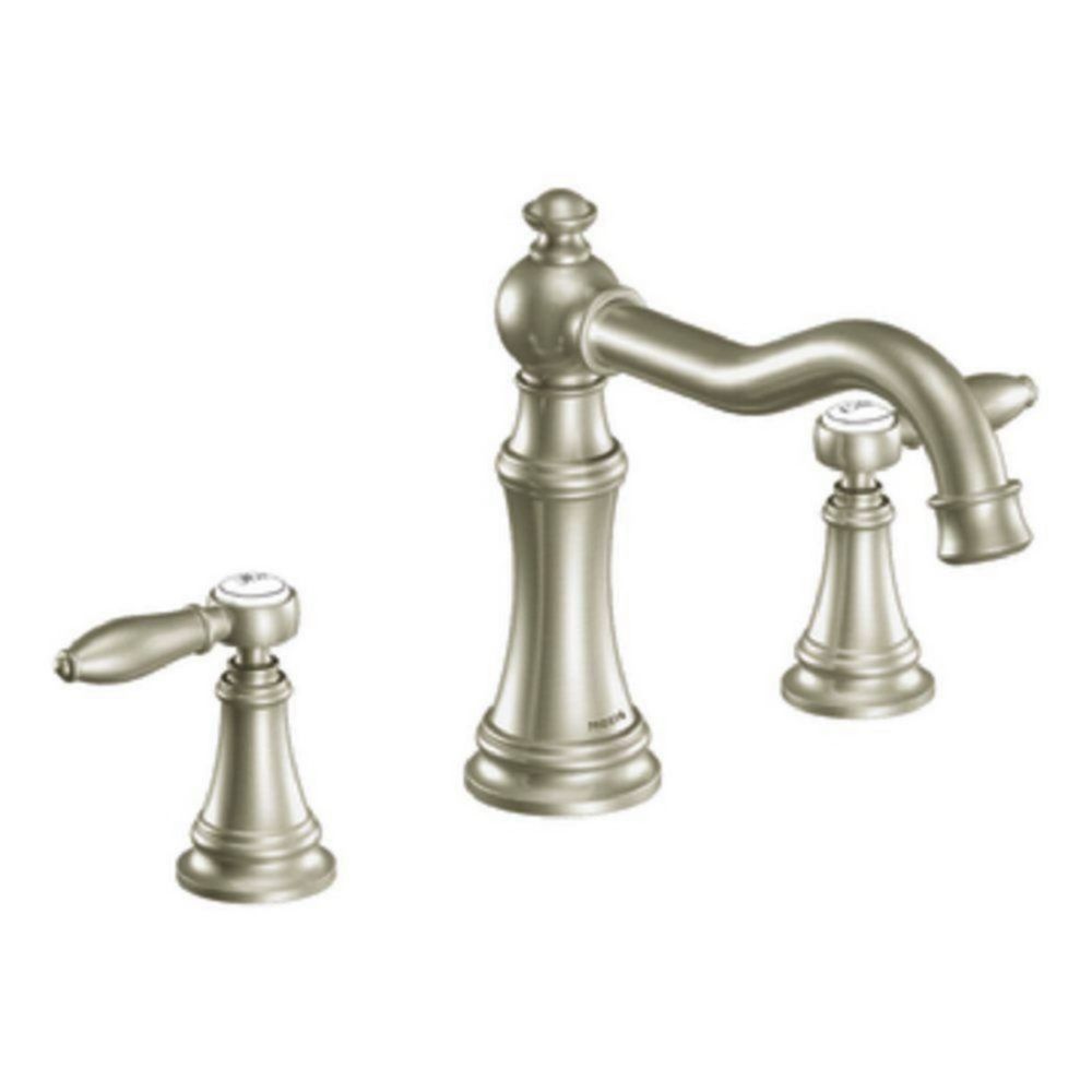 MOEN Weymouth 2Handle Diverter DeckMount HighArc Roman Tub Faucet in