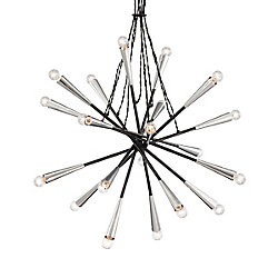 Zazu Collection 20 Light Chrome & Black Pendant