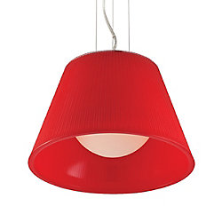 Ribo Collection 1 Light Chrome & Red Pendant