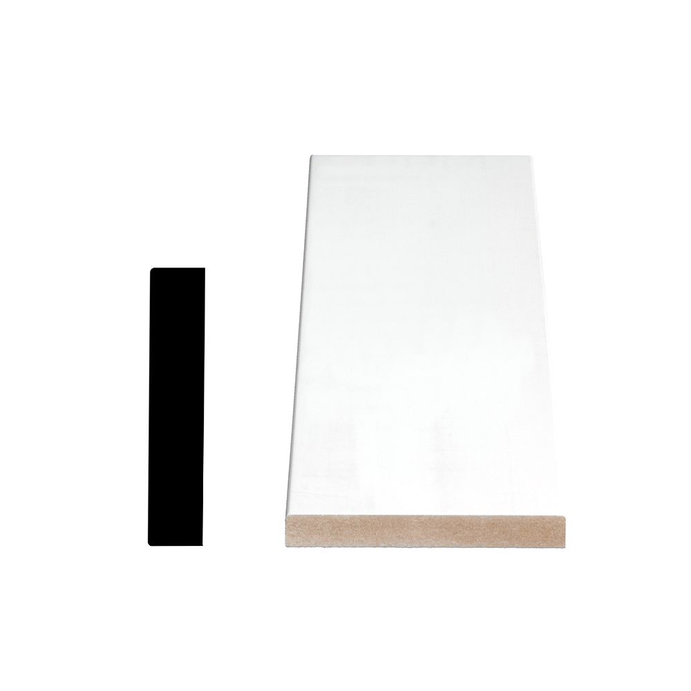 Alexandria Moulding Primed Fiberboard Board S4S E2E 1 x 4 x 16 Feet