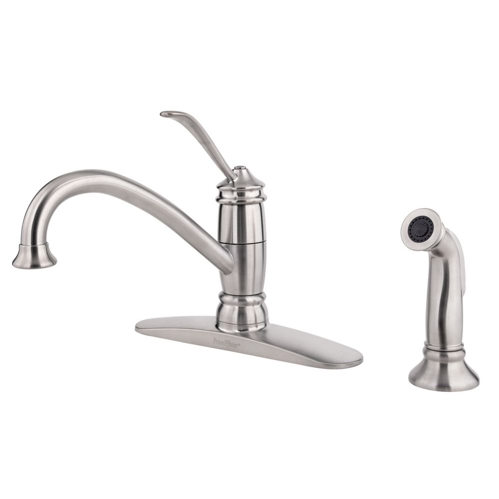 Pfister Brookwood 1-Handle 4-Hole Mid-Arc Kitchen Faucet ...