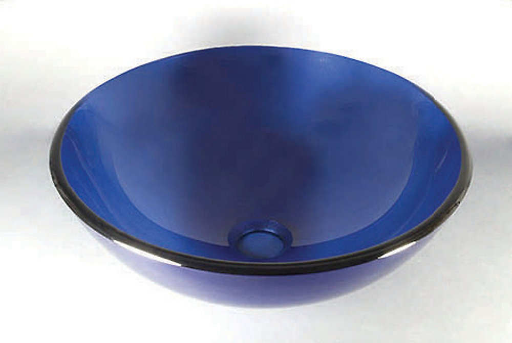 Glass Vessel Sink In Cobalt Blue