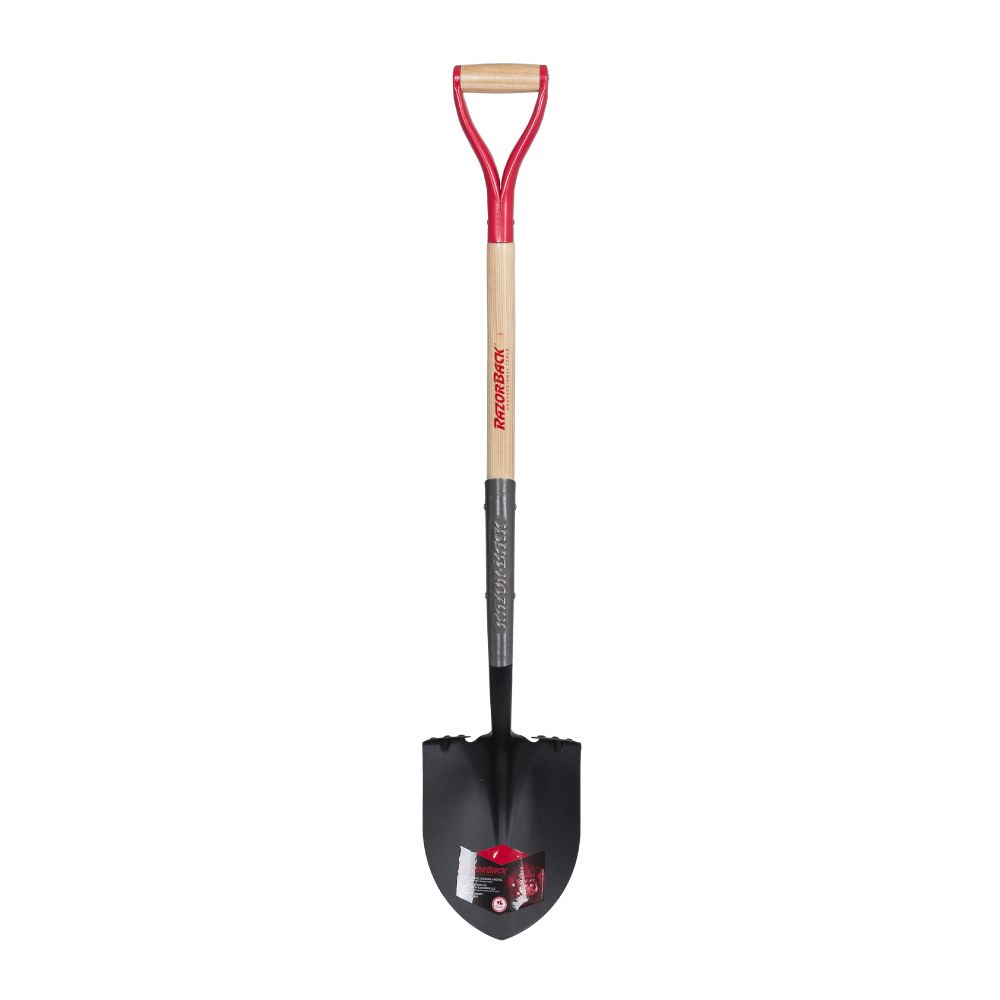 Razorback Razorback 35 Inches Handle Round Point Shovel with Wood