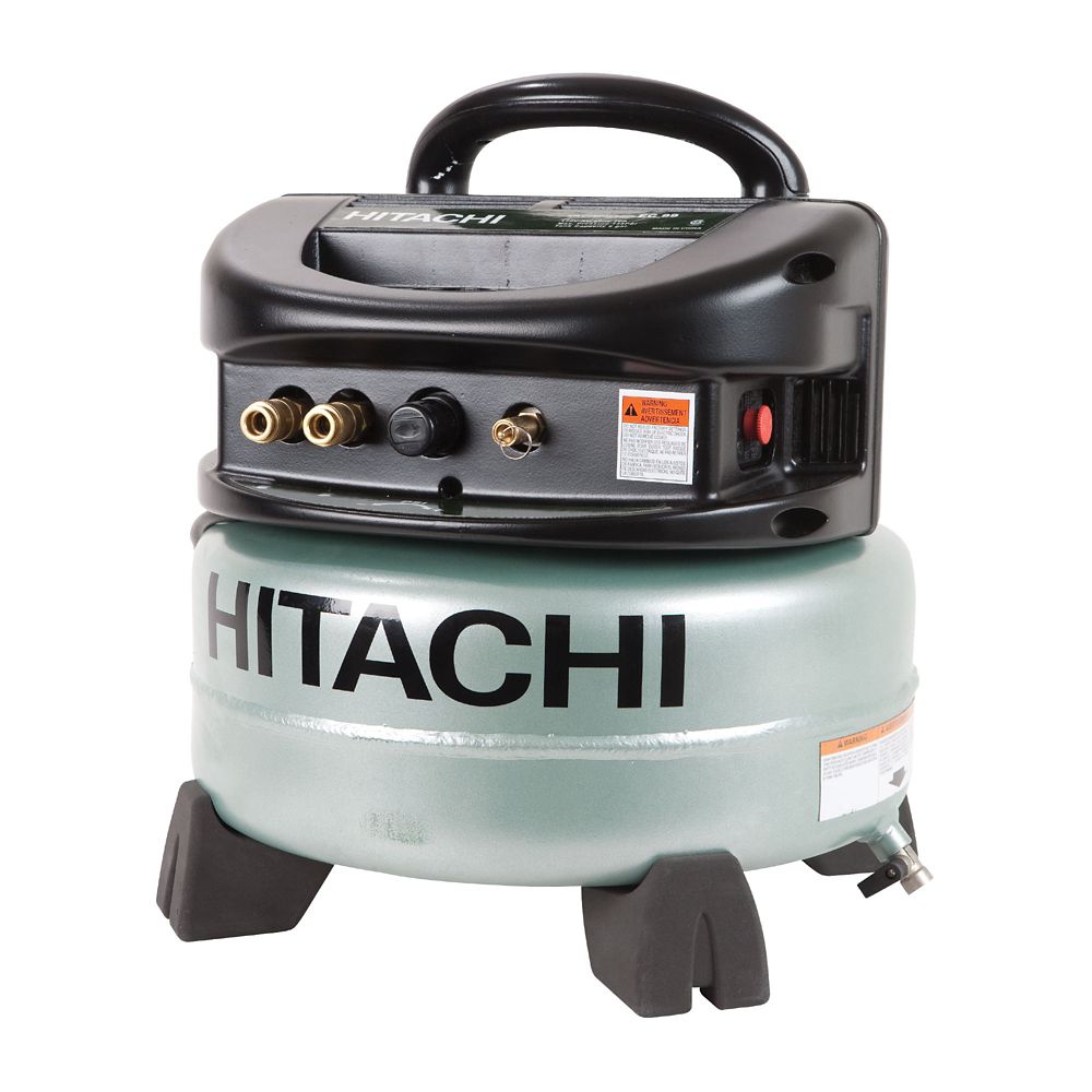 Hitachi Power Tools Compresseur de 6 gallons à induit discoïdal lubrifié à sec Home Depot Canada