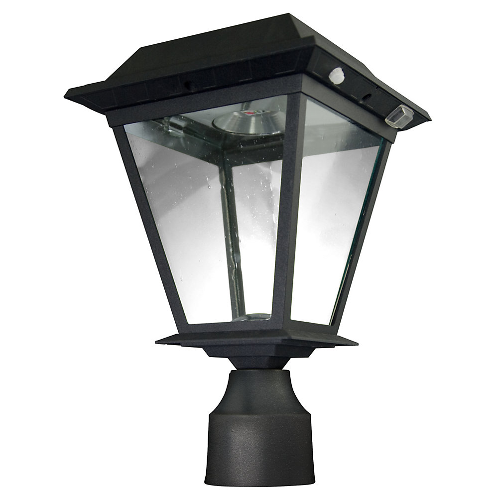 XEPA Wall/Deck/Post Mount Outdoor Black Motion Activated Solar Powered