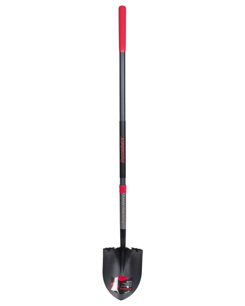 Razorback Fiberglass Round Point Shovel lh with Supersocket The Home
