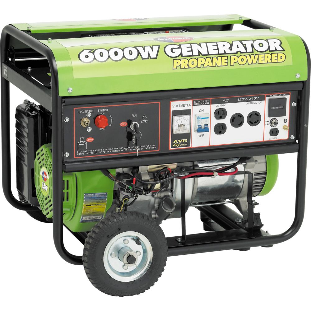 All Power America 6000 Watt 13HP Peak OHV Propane Powered Generator ...