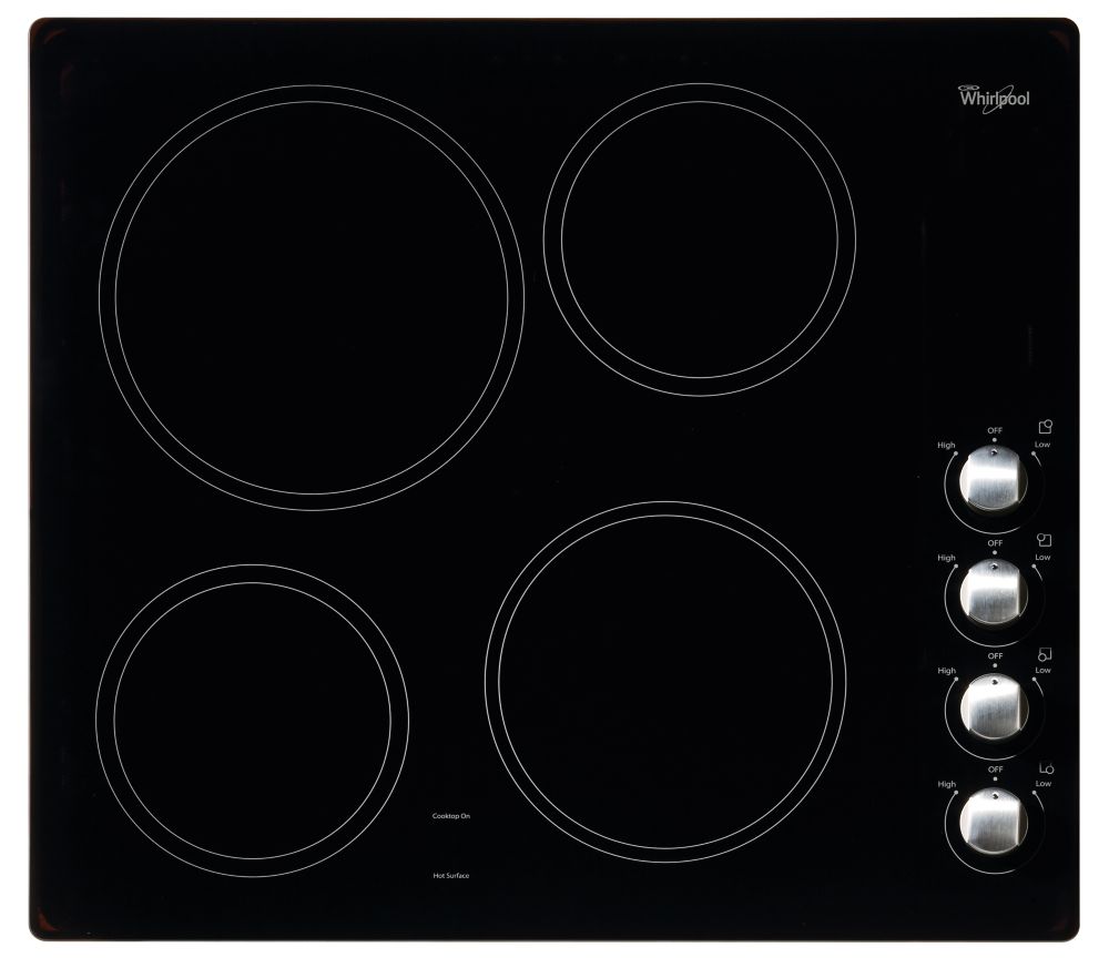 Whirlpool 24inch Electric Ceramic Glass Cooktop in Black The Home