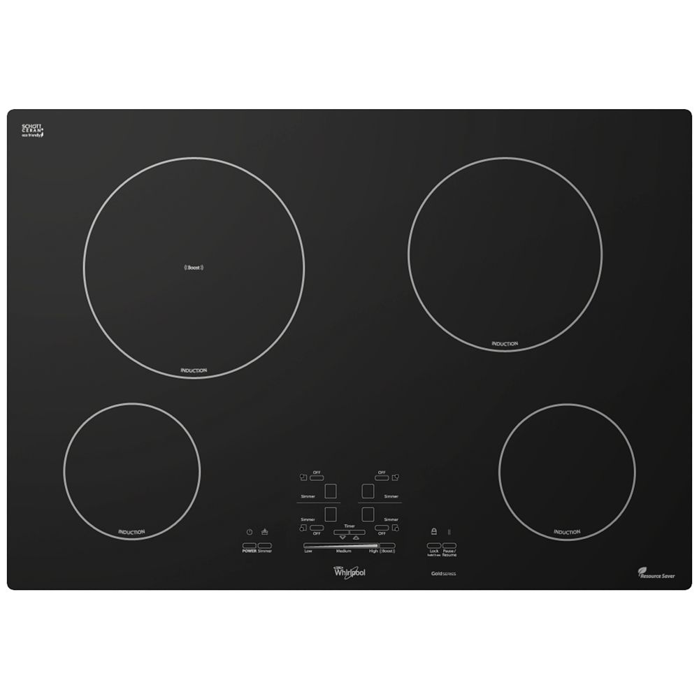 Whirlpool Gold Series 30-inch Smooth Surface Induction Cooktop in Black ...