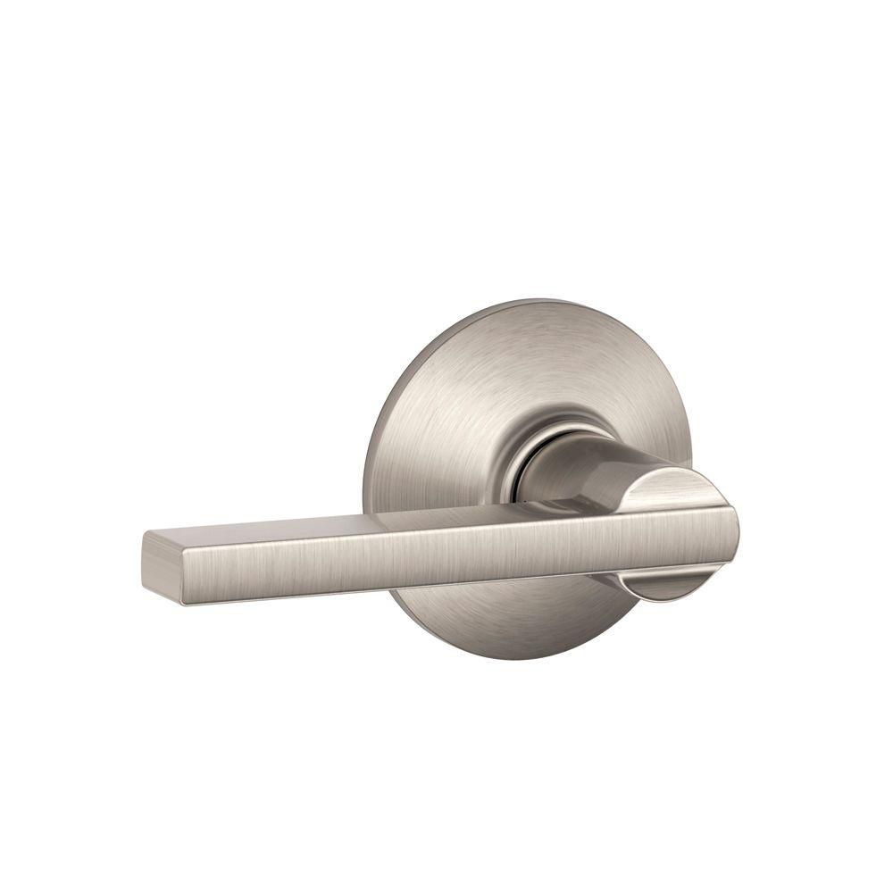 Schlage Passage Lever Latitude Satin Nickel The Home Depot Canada Schlage Passage Lever Latitude Satin Nickel
