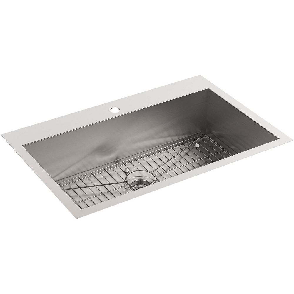 Kohler Vault Drop In Undermount Stainless Steel 33 In 1 Hole Single