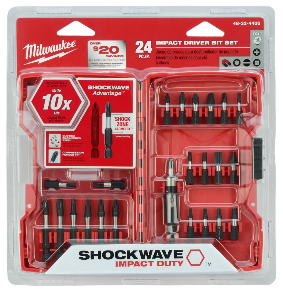 Milwaukee Tool 24Piece Shockwave Impact Driver Bit Set The Home