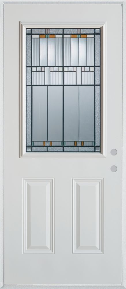 Stanley Doors Half Lite 2-Panel Painted Steel Entry Door | The Home