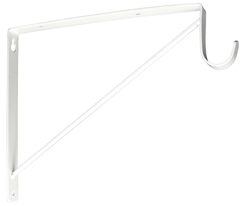 Everbilt 93/4inch X125/8inch White Shelf Bracket Pole Spt The