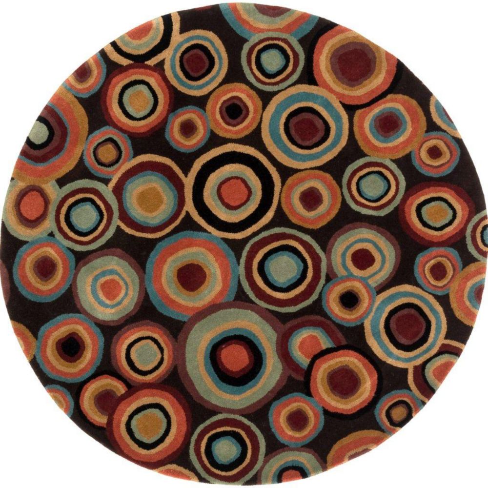 Artistic Weavers Tapis Panissieres brun en laine de Nouvelle-Zélande - 6 pieds, rond Artistic Weavers Tapis Panissieres brun en laine de Nouvelle-Zélande - 6 pieds, rond