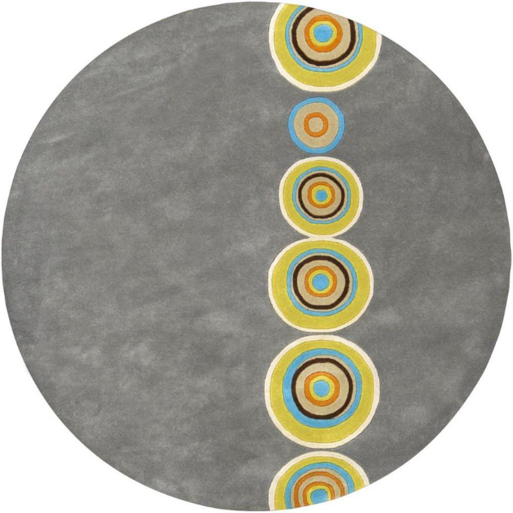 Artistic Weavers Tapis Pannece gris en laine de Nouvelle-Zélande 3 Pi. rond Artistic Weavers Tapis Pannece gris en laine de Nouvelle-Zélande 3 Pi. rond