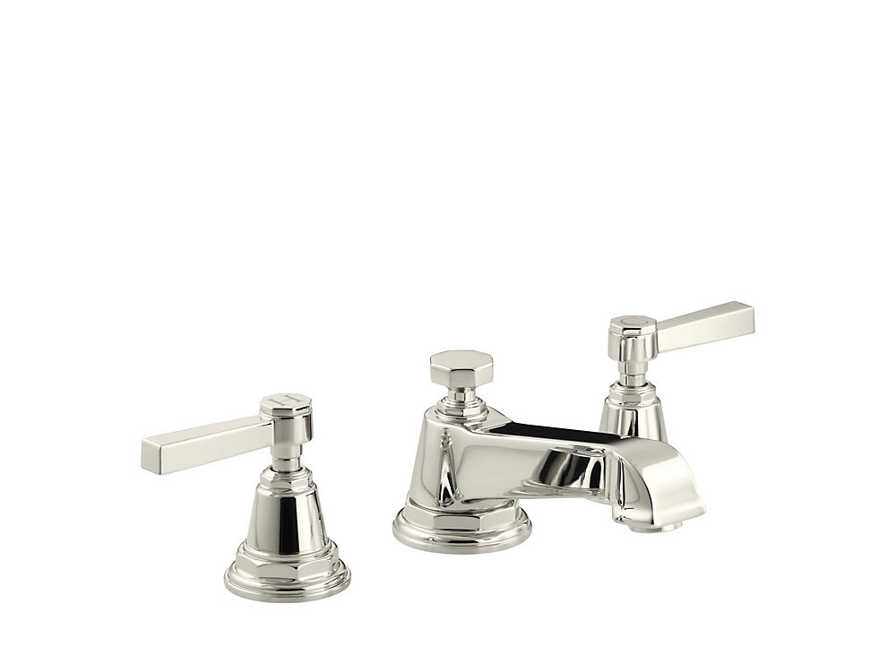 Pinstripe R Pure Widespread Bathroom Sink Faucet With Lever Handles