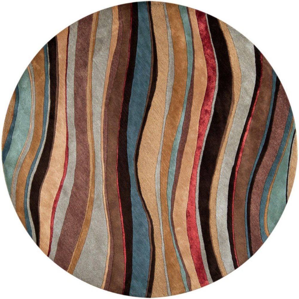 Artistic Weavers Alameda Brown 8 ft. x 8 ft. Indoor Contemporary Round ...