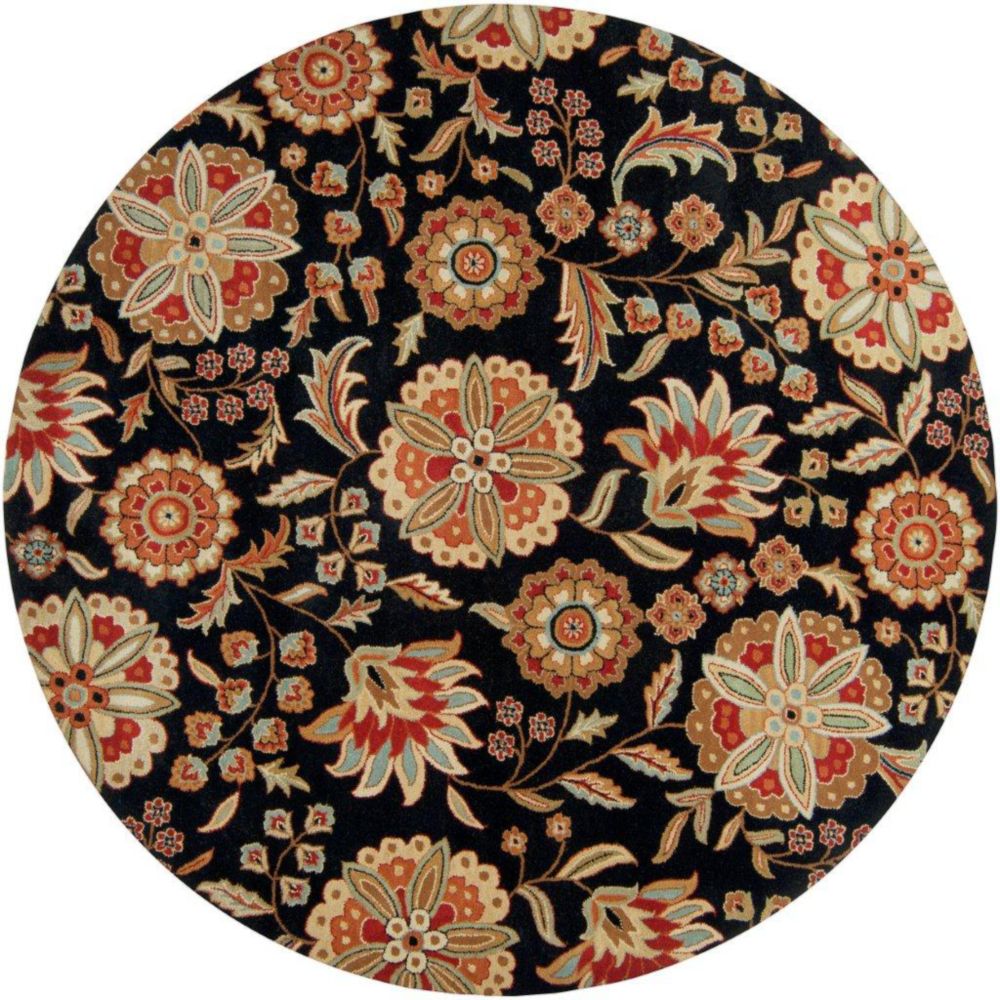 Artistic Weavers Tapis Anderson noir en laine 8 Pi. rond Artistic Weavers Tapis Anderson noir en laine 8 Pi. rond
