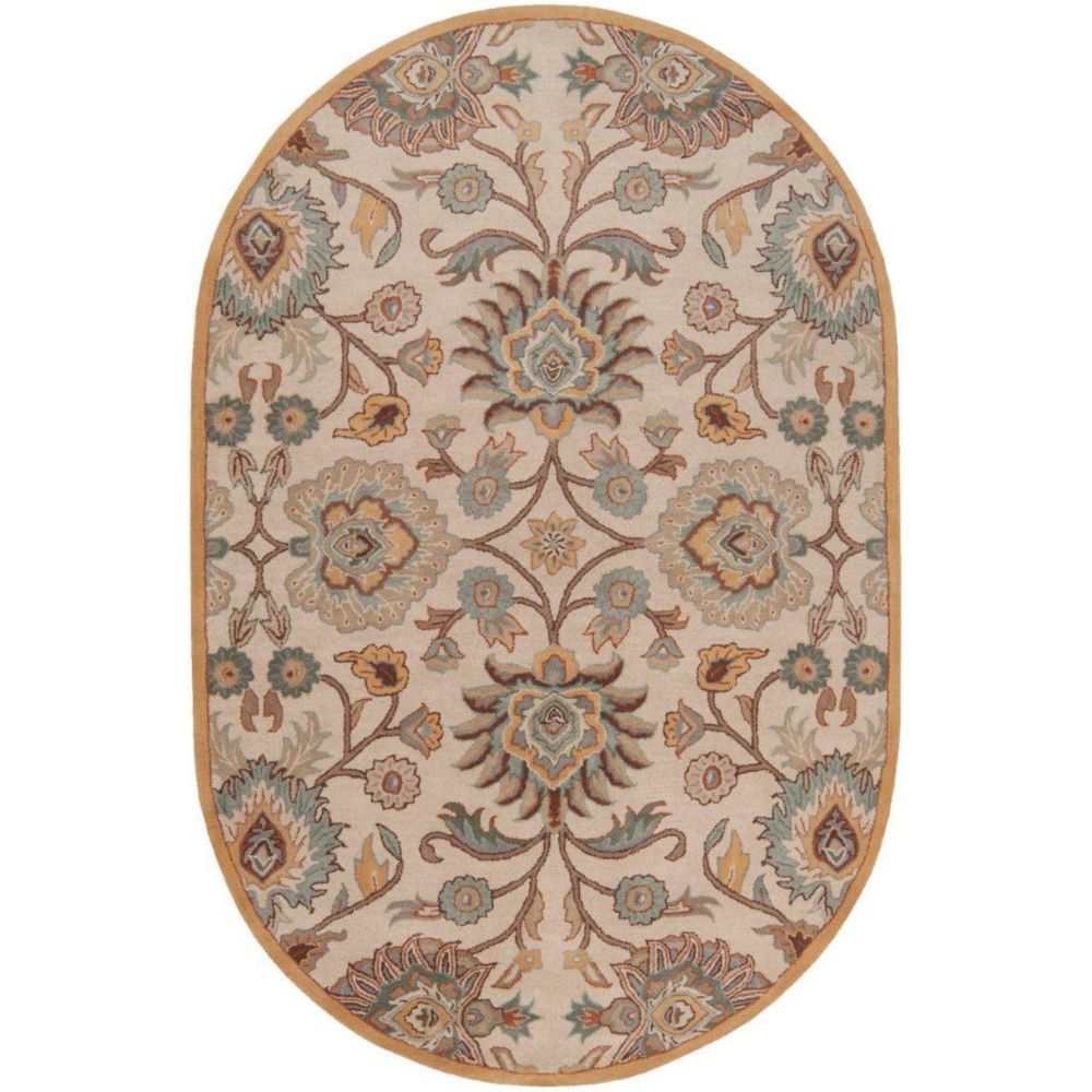 Artistic Weavers Brentwood Beige Wool Oval 6 Ft. x 9 Ft. Area Rug