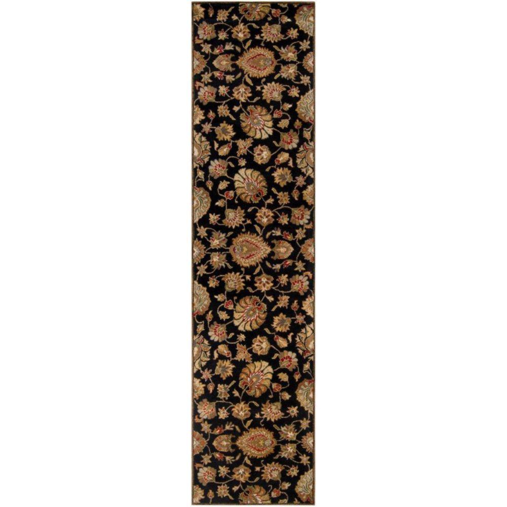 Artistic Weavers Tapis Burbank noir en laine - 3 Po. x 12 Po. Artistic Weavers Tapis Burbank noir en laine - 3 Po. x 12 Po.