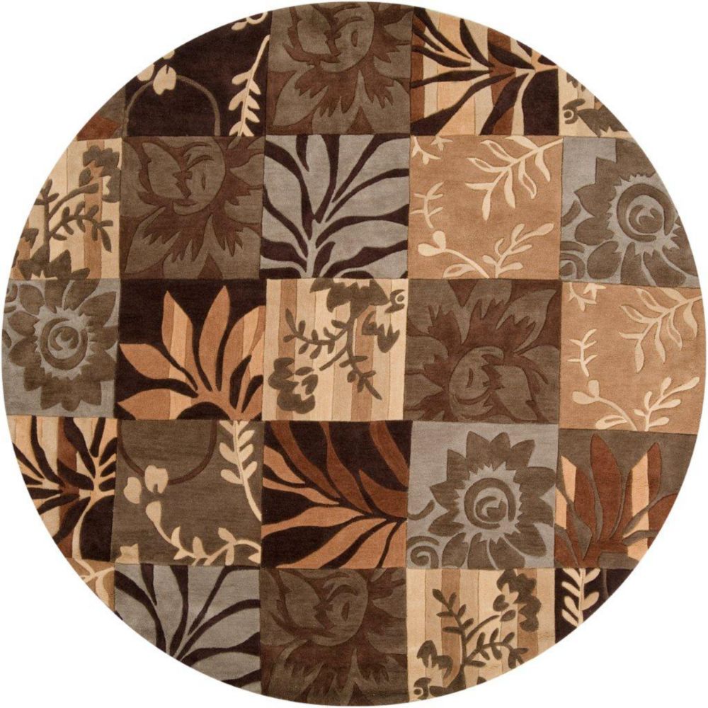 Artistic Weavers Tapis Gaillac brun polyester, rond - 8 Po. Artistic Weavers Tapis Gaillac brun polyester, rond - 8 Po.