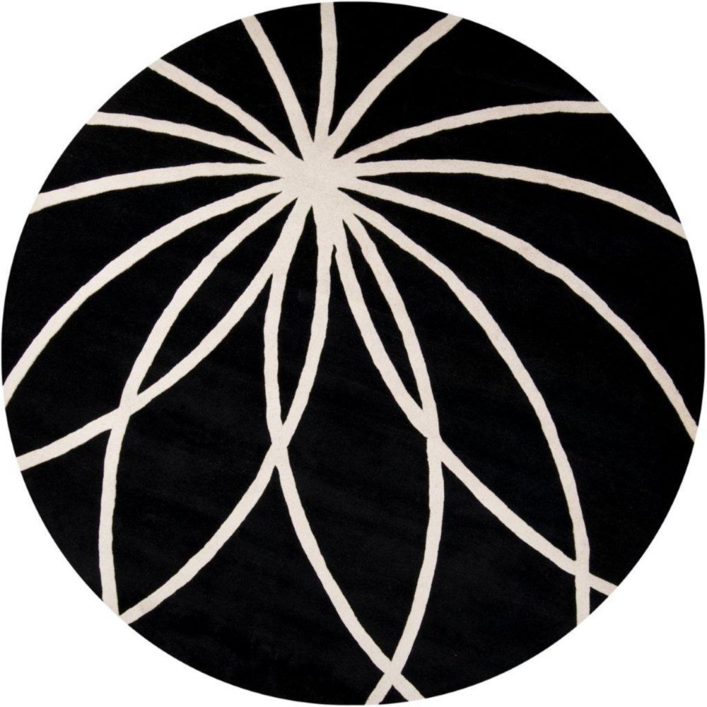 Artistic Weavers Tapis Rambouillet noir en laine - 9 pieds 9 pouces, rond Artistic Weavers Tapis Rambouillet noir en laine - 9 pieds 9 pouces, rond