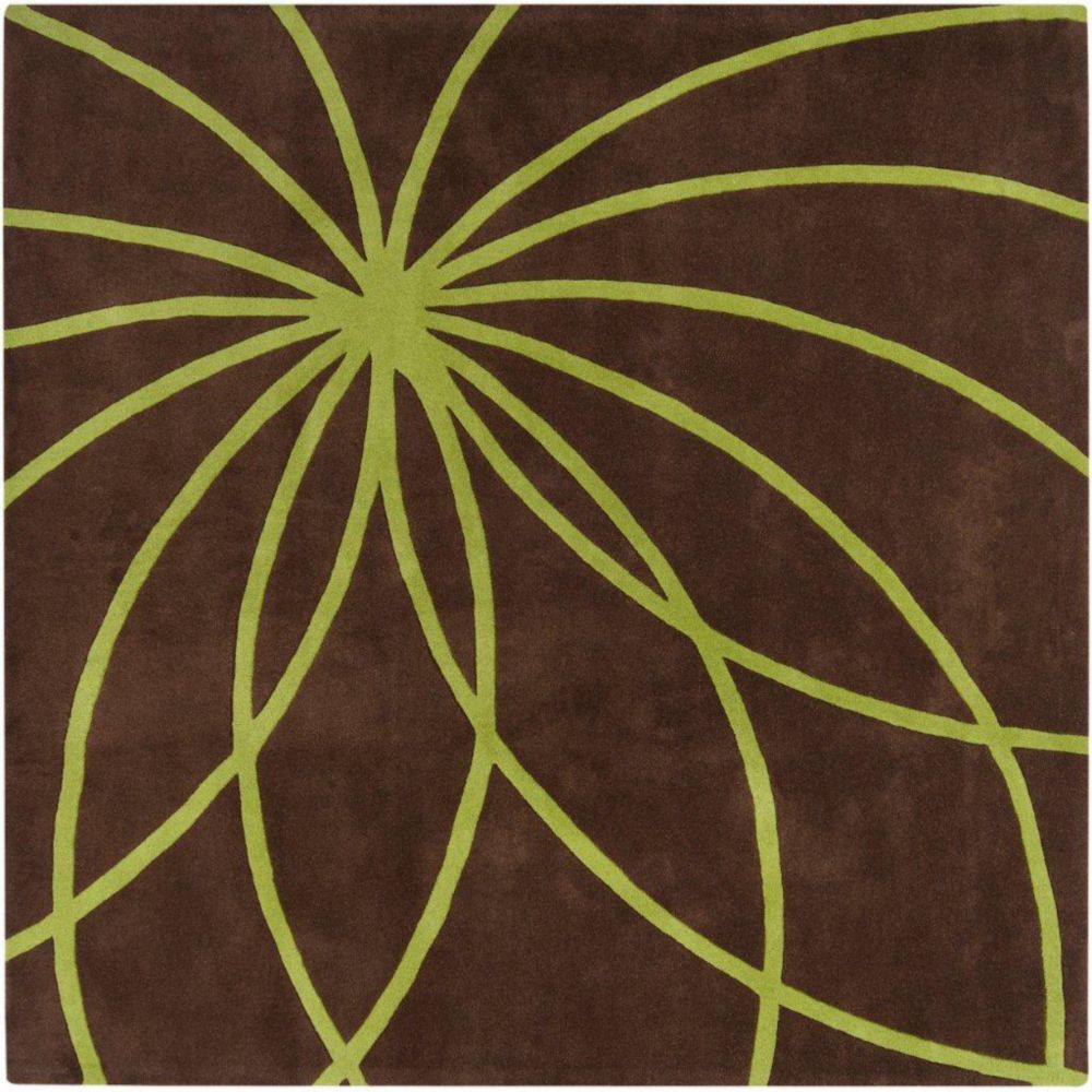 Artistic Weavers Tapis Randan chocolat en laine 8 Pi. carré Artistic Weavers Tapis Randan chocolat en laine 8 Pi. carré