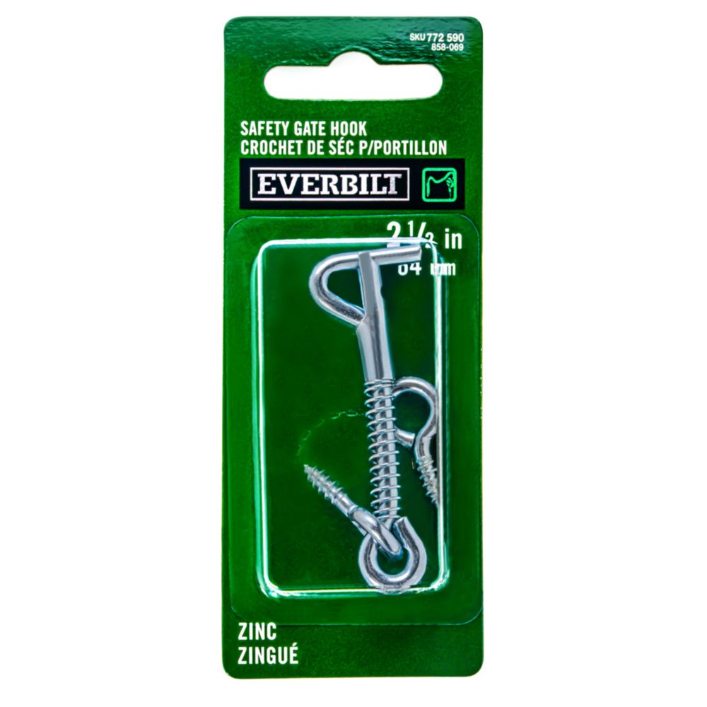 Everbilt 21/2 Inch Zinc Safety Gate Hook The Home Depot Canada
