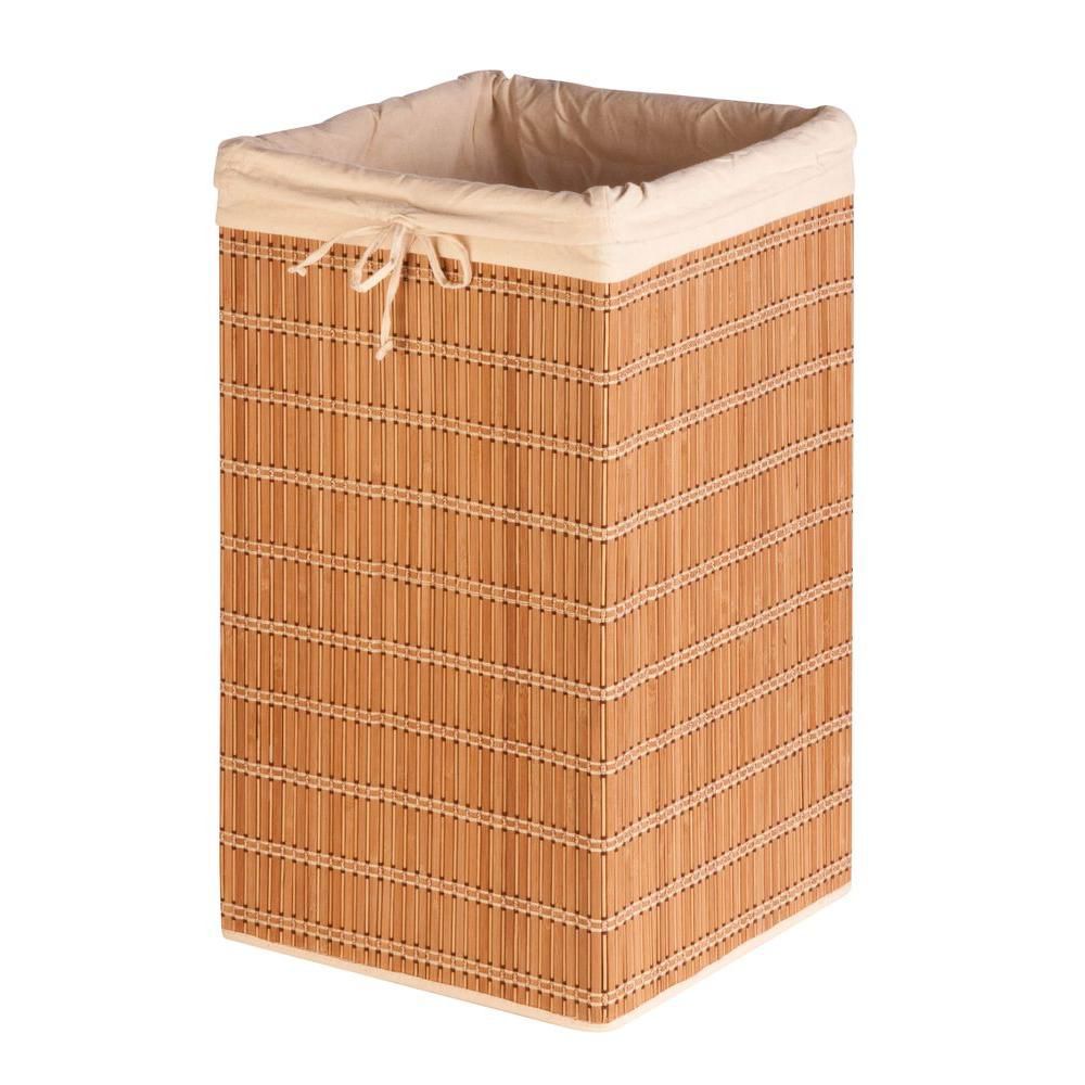 Honey-Can-Do International Square Bamboo Wicker Laundry Hamper | The ...