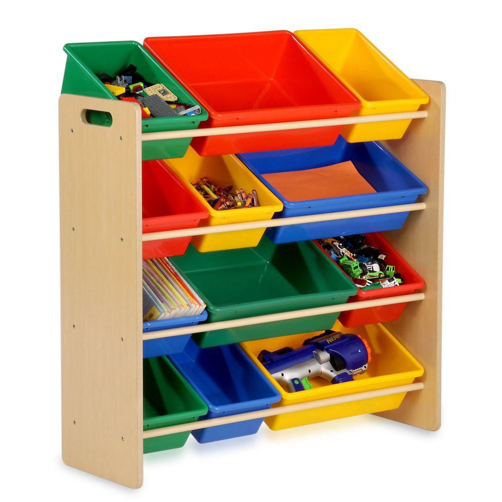 Kids Storage Organizer- 12 Bins- Natural | The Home Depot Canada