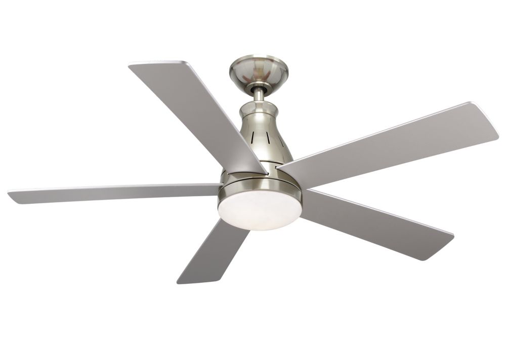 Cobram 48 Inch Integrated Led Indoor Nickel Ceiling Fan With Light Kit And Remote Control