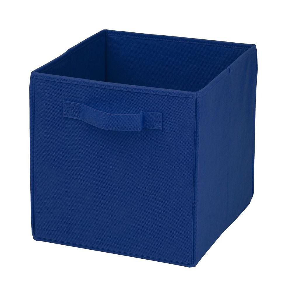 HoneyCanDo International Collapsible Polyester Storage Cube in Blue