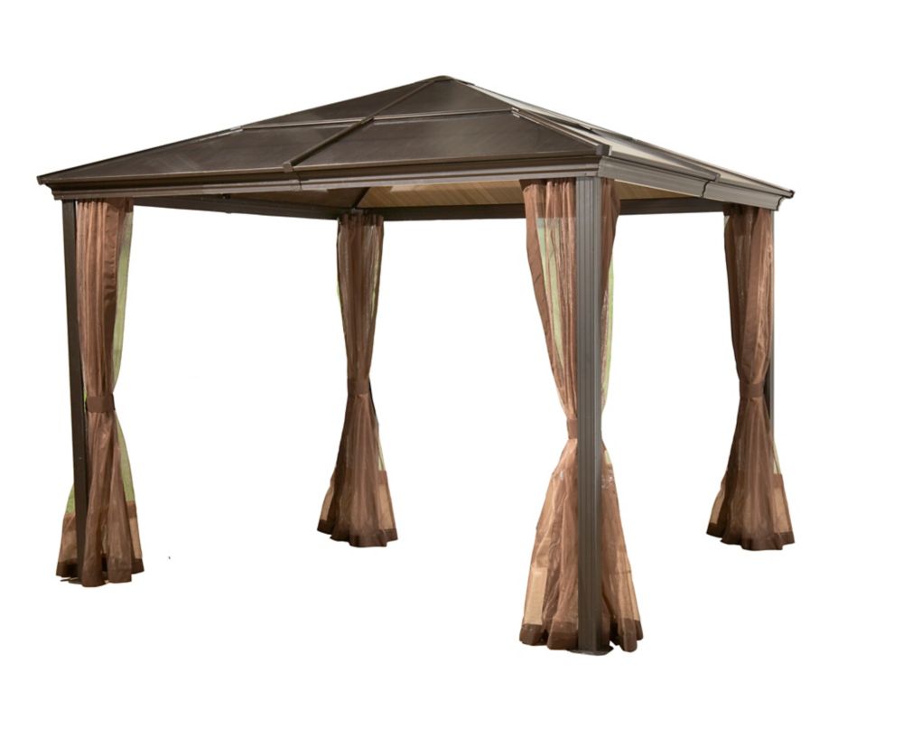 Sojag Sumatra 10 ft. x 10 ft. Patio Sun Shelter with Polycarbonate Roof in Aluminum and St