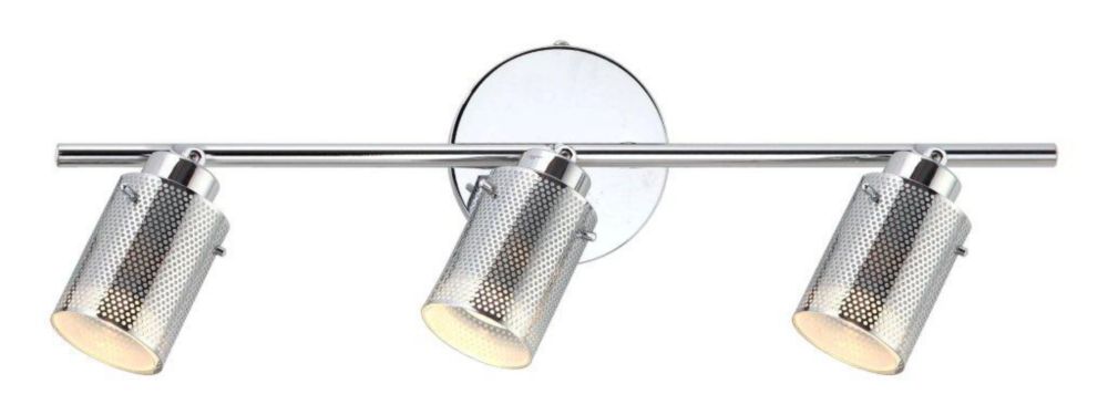 Hampton Bay Rail d'éclairage à 3 lampes Lincoln, chrome Hampton Bay Rail d'éclairage à 3 lampes Lincoln, chrome