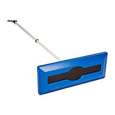 48-inch Snow Broom with Ice Scraper and Non-Scratching Foam Head