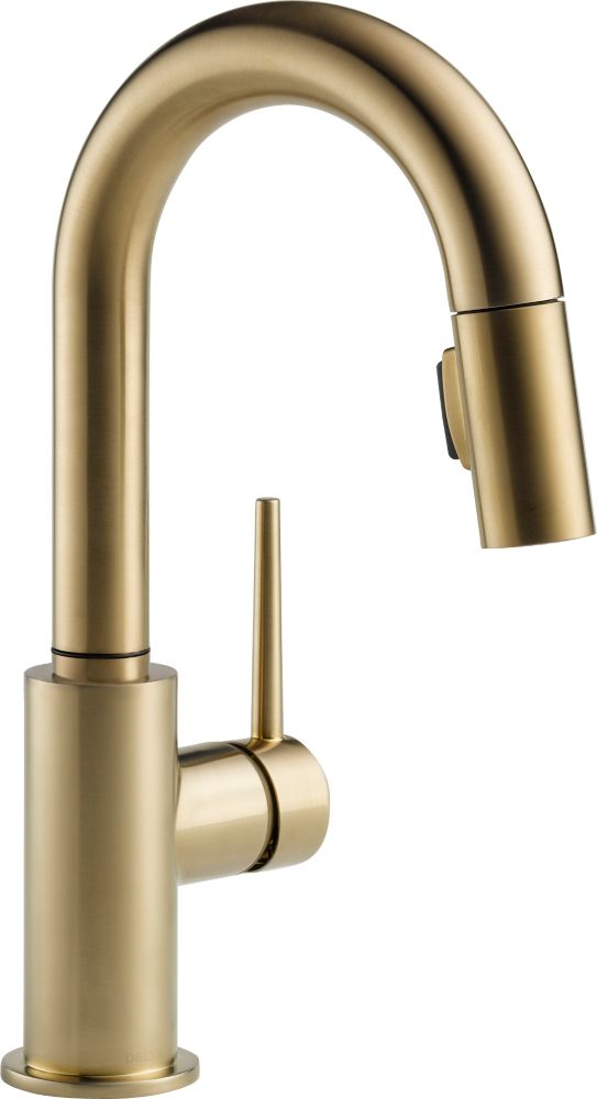 Delta Trinsic Single Handle PullDown Bar Faucet, Champagne Bronze