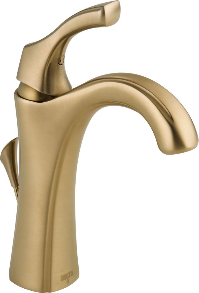 Delta Addison Single Hole 1Handle High Arc Bathroom Faucet in Bronze with Lever Handle The