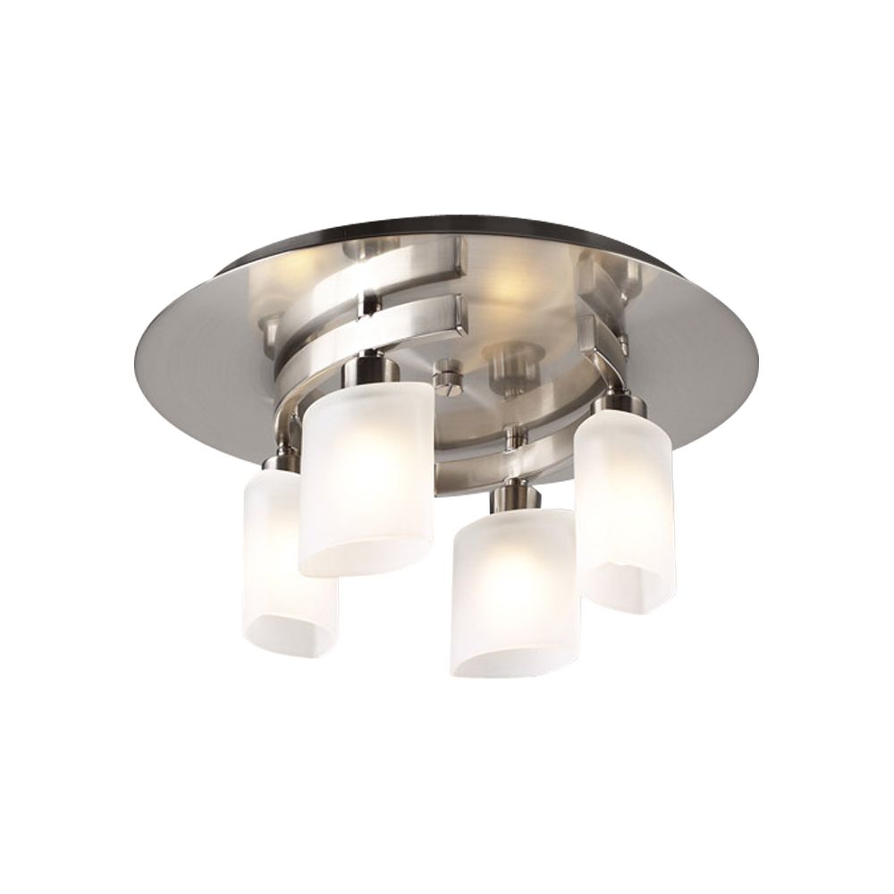 Contemporary Beauty 4 Light Flush Mount With Frost Glass And Satin   P 1000780175 