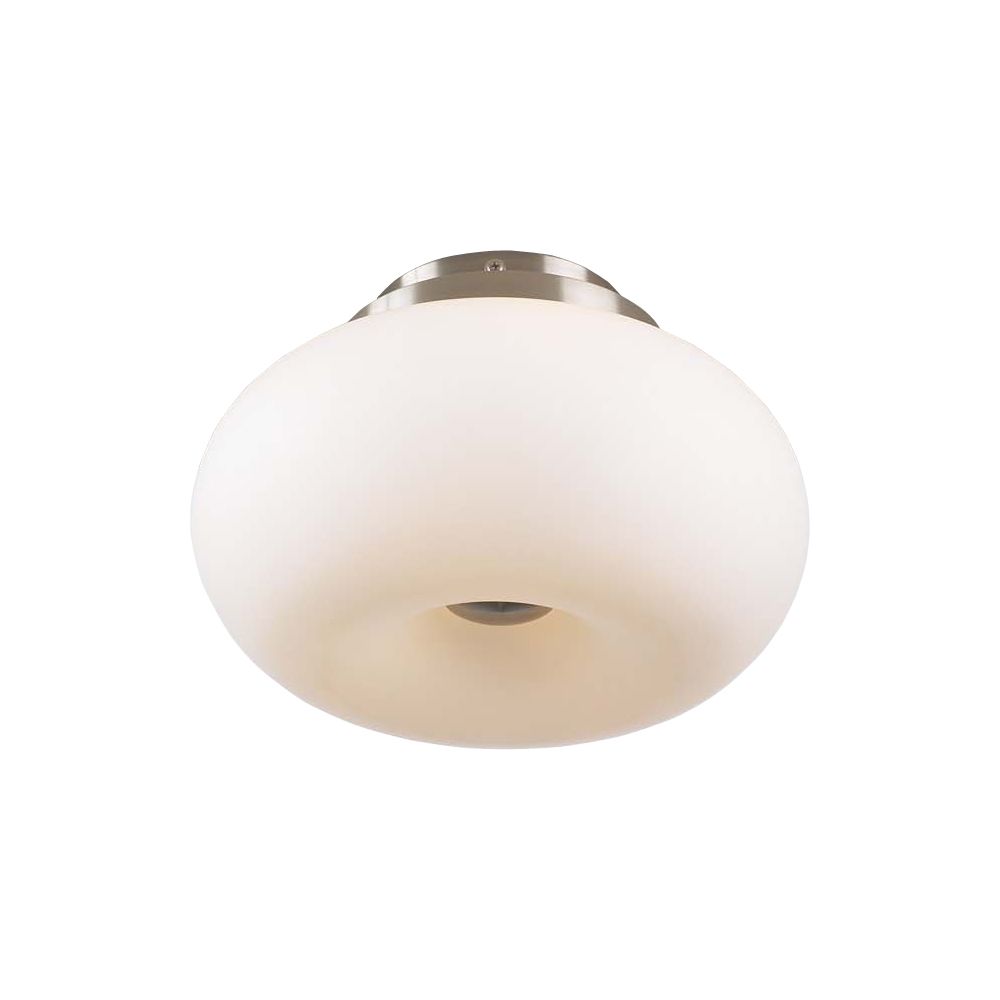 Contemporary Beauty 3 Light Flush Mount with Matte Opal Glass and Satin